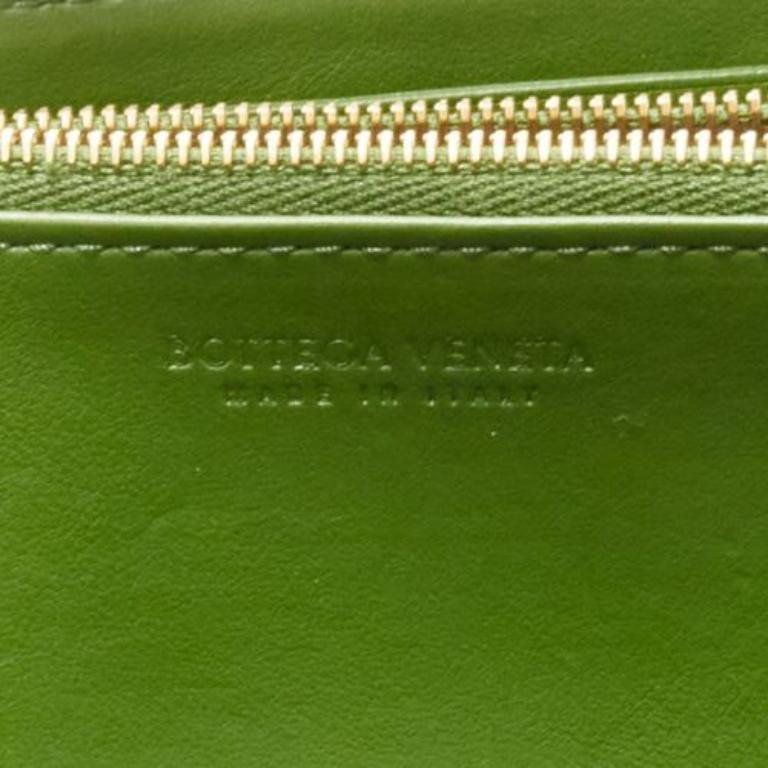 BOTTEGA VENETA Cassette avocado green maxi Intrecciato zip around long wallet 3