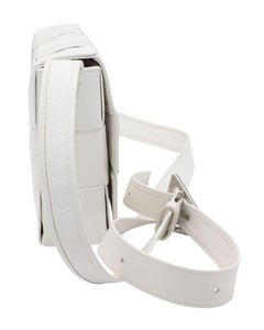 Bottega Veneta Cassette Bag in White Calfskin Leather