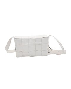 Bottega Veneta Cassette Bag in White Calfskin Leather