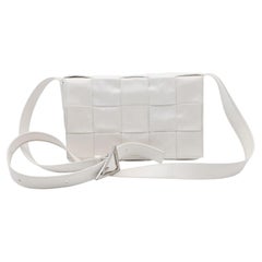 Sac Cassette Bottega Veneta en cuir de veau blanc