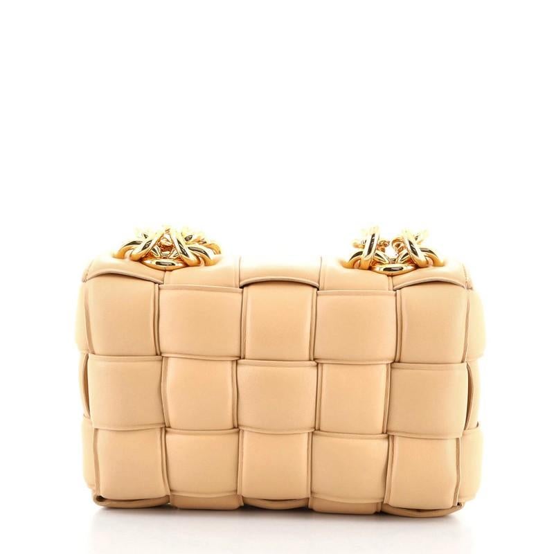 Orange Bottega Veneta Cassette Chain Crossbody Bag Padded Maxi Intrecciato Leath