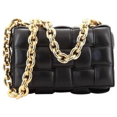 Bottega Veneta Cassette Chain Crossbody Bag Padded Maxi Intrecciato Leath