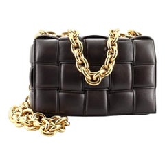 Bottega Veneta Cassette Chain Crossbody Bag Padded Maxi Intrecciato Leath