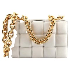 Bottega Veneta Cassette Chain Crossbody Bag Padded Maxi Intrecciato Leath