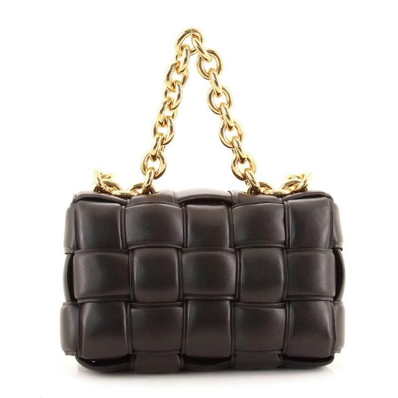 Bottega Veneta Cassette Chain Crossbody Bag Padded Maxi Intrecciato Leather In Good Condition In NY, NY