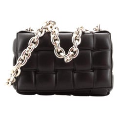 Bottega Veneta Cassette Chain Crossbody Bag Padded Maxi Intrecciato Leather