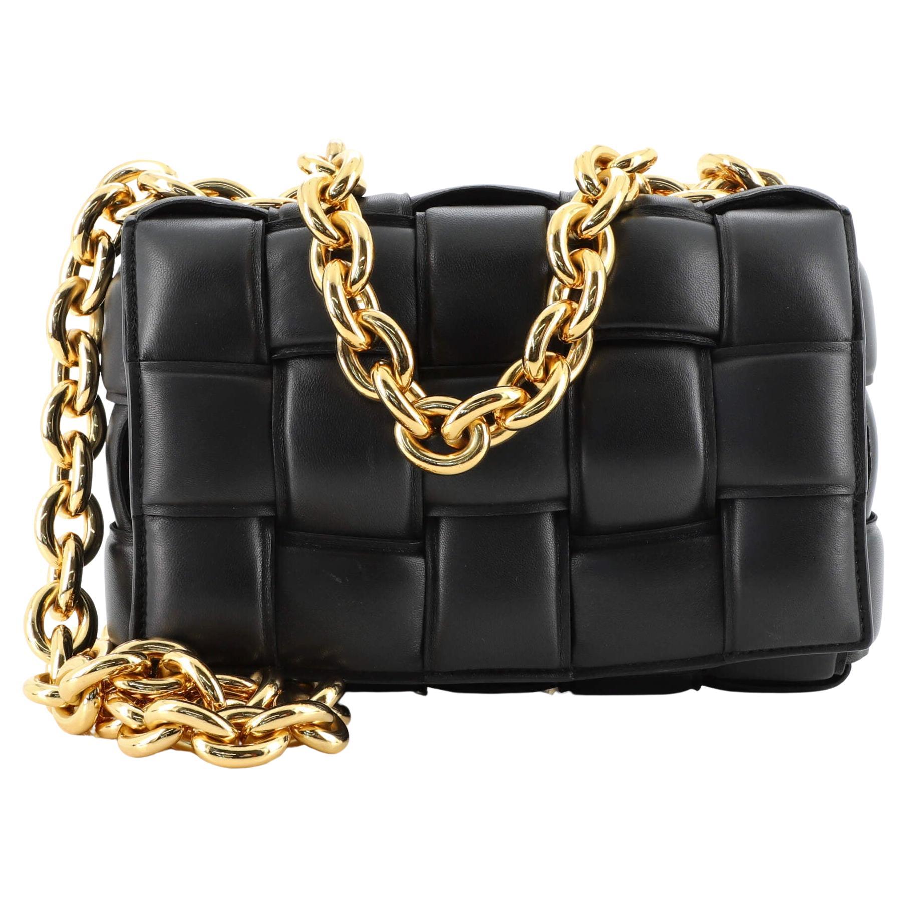 Bottega Veneta Cassette Chain Crossbody Bag Padded Maxi Intrecciato Leather