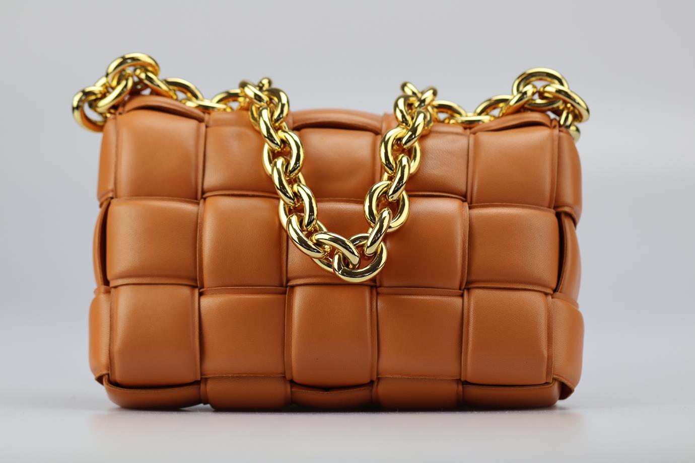 Bottega Veneta Cassette Chain Detailed Intrecciato Leather Shoulder Bag 1