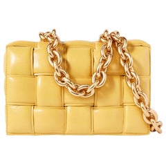 Used Bottega Veneta Cassette Chain Embellished Intrecciato Leather Shoulder Bag