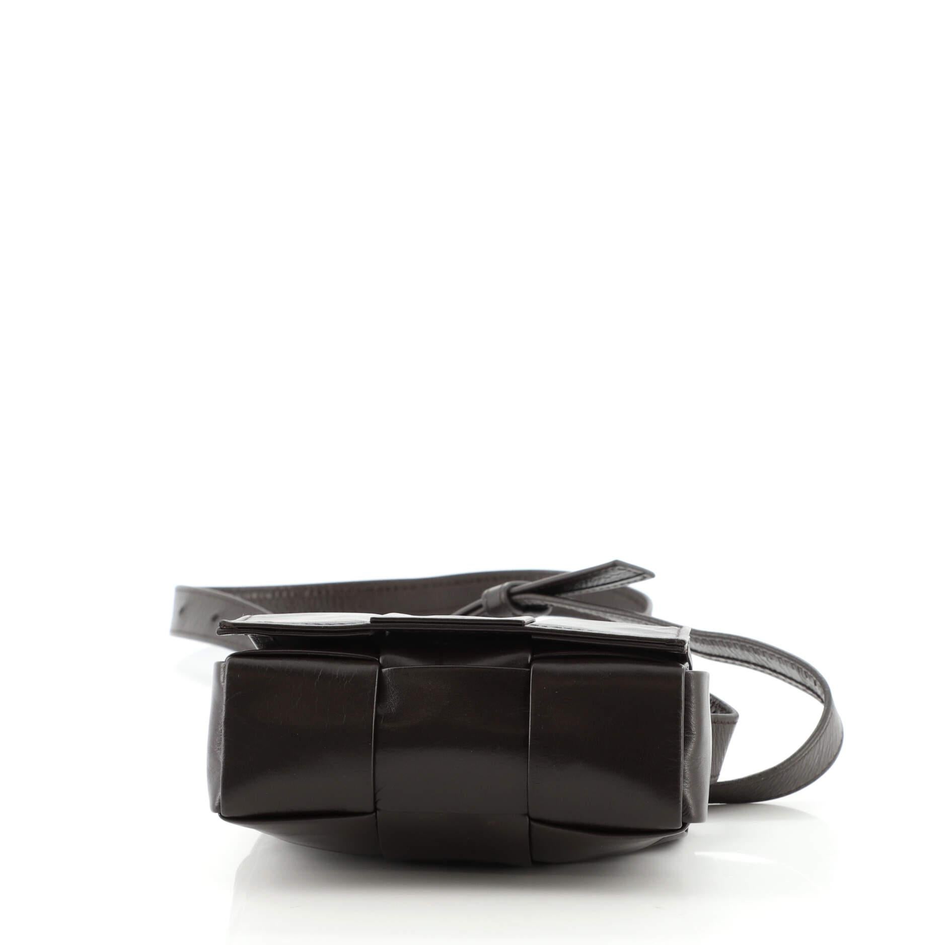 Black Bottega Veneta Cassette Crossbody Bag Maxi Intrecciato Leather Extra Mini