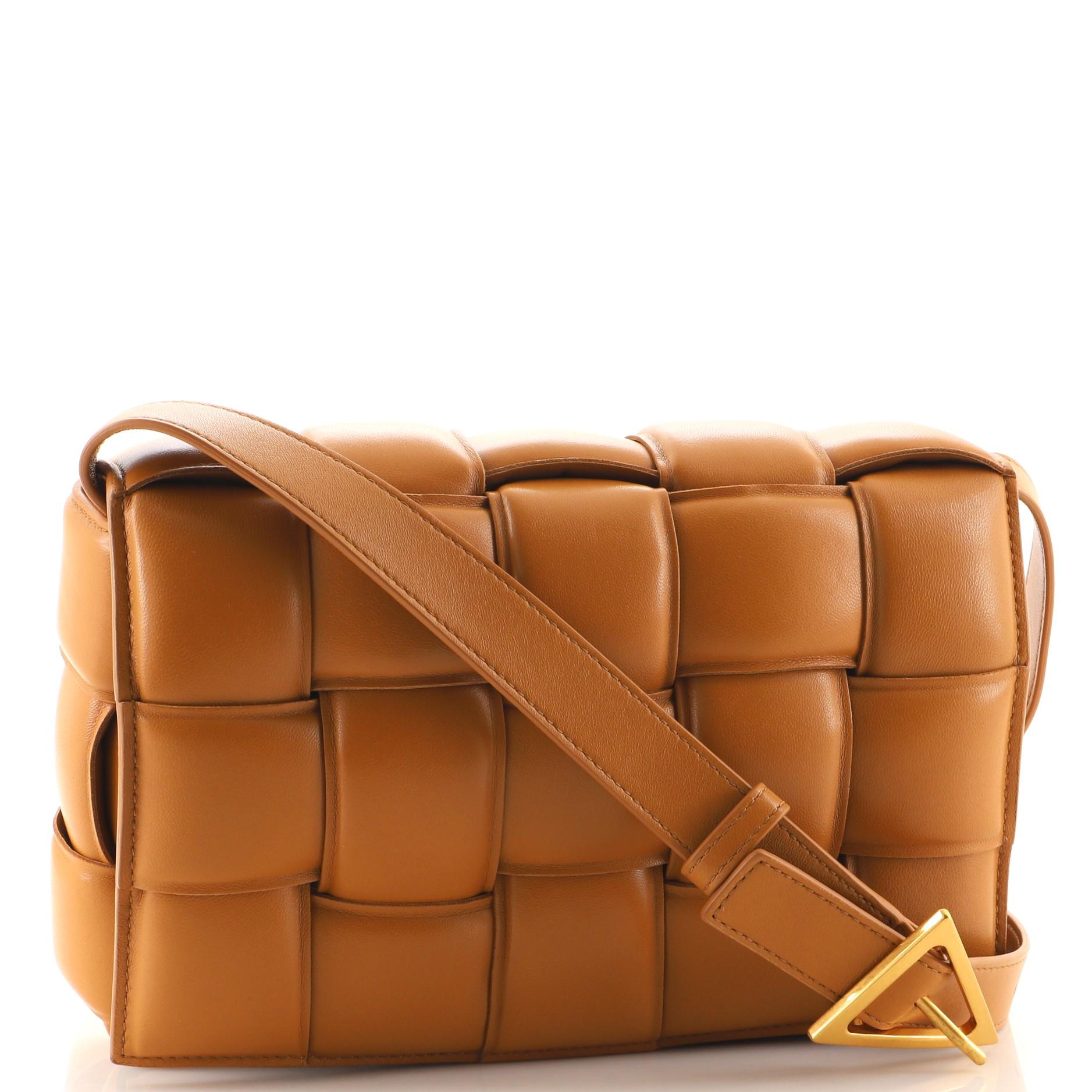 Brown Bottega Veneta Cassette Crossbody Bag Padded Maxi Intrecciato Leather