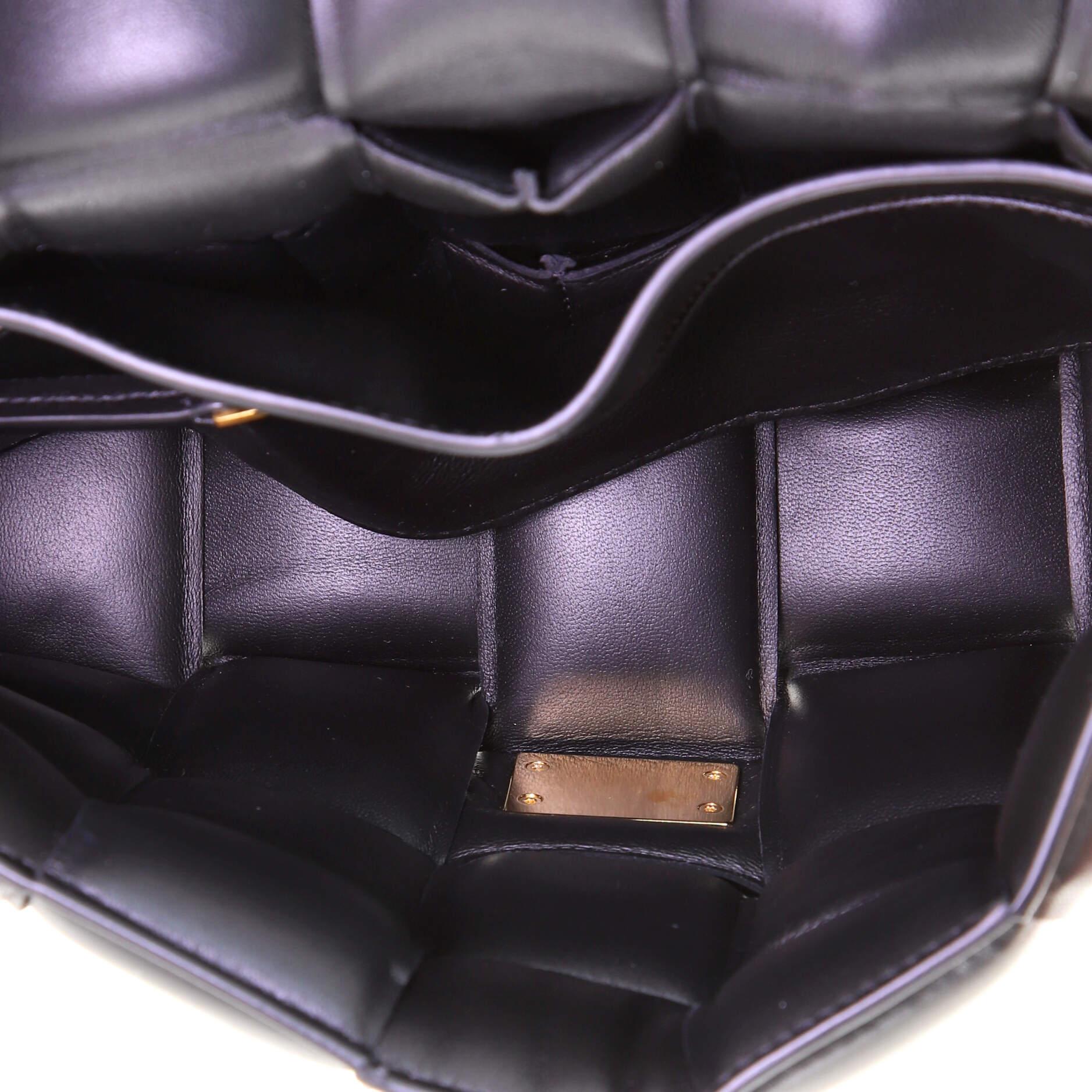 Black Bottega Veneta Cassette Crossbody Bag Padded Maxi Intrecciato Leather