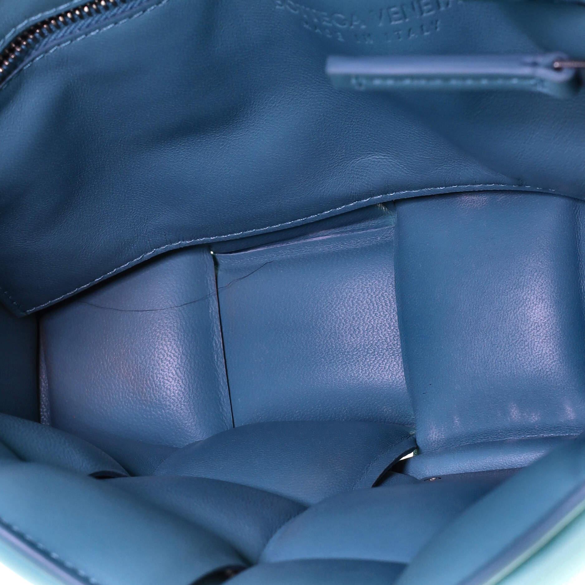 Blue Bottega Veneta Cassette Crossbody Bag Padded Maxi Intrecciato Leather
