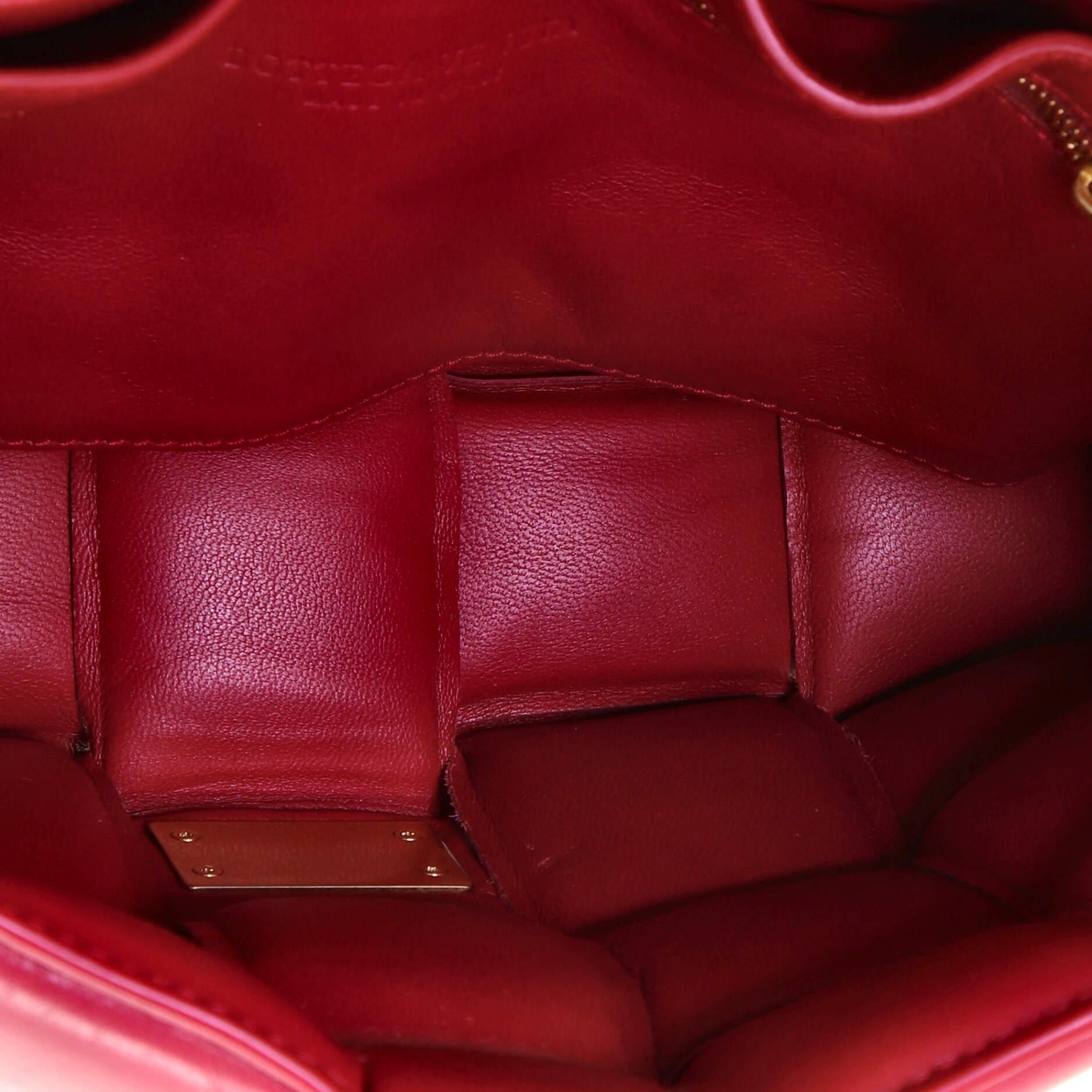 Red Bottega Veneta Cassette Crossbody Bag Padded Maxi Intrecciato Leather
