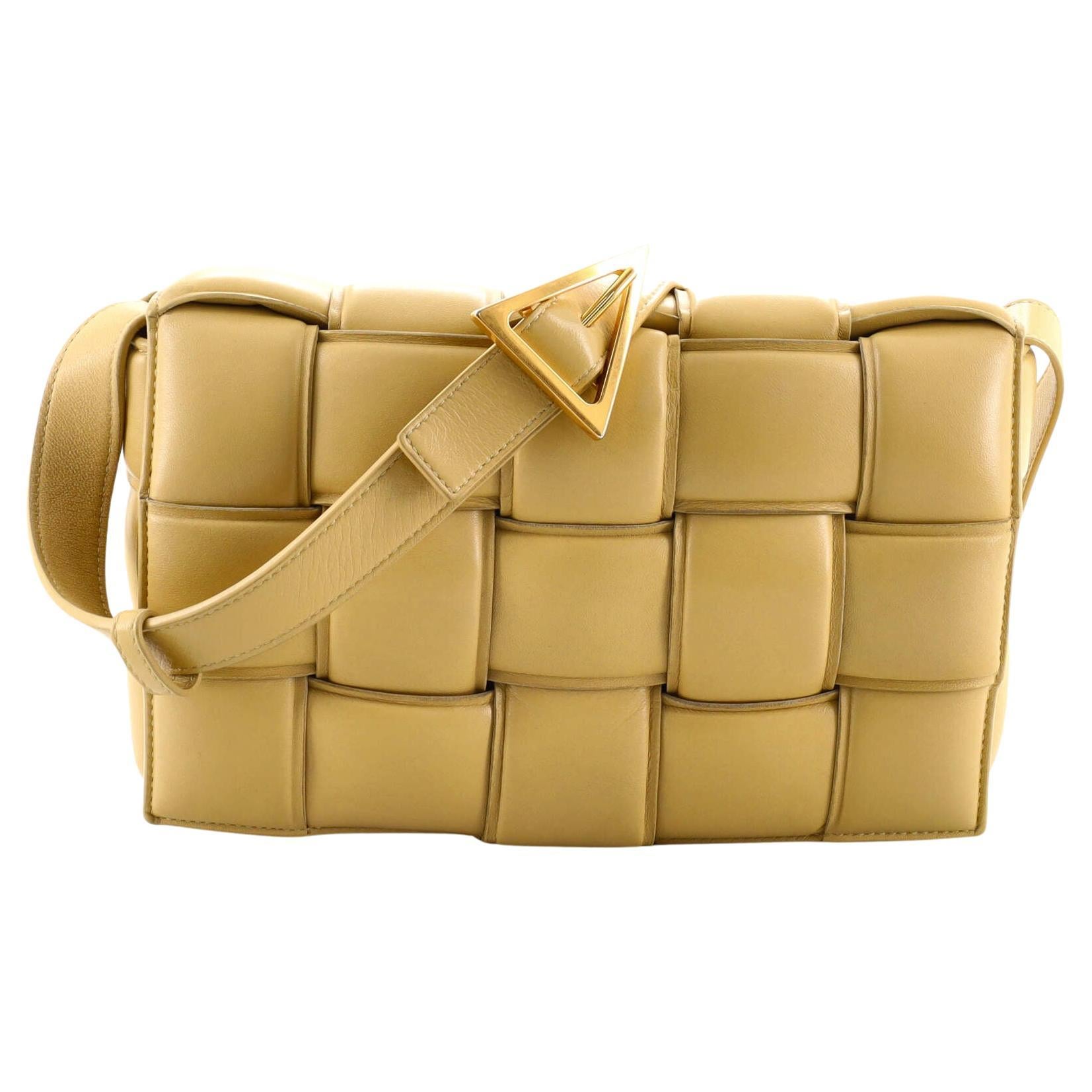 Bottega Veneta Padded Intreccio Cassette Crossbody Bag Travertine in  Lambskin Leather with Gold-tone - US