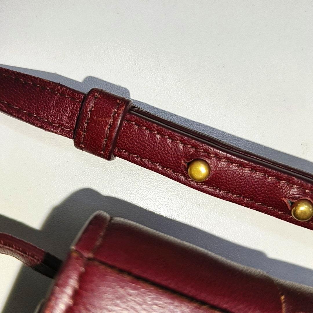 Bottega Veneta Cassette Mini Burgundy Leather Crossbody Bag 14