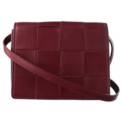 Bottega Veneta Cassette Mini Burgundy Leather Crossbody Bag