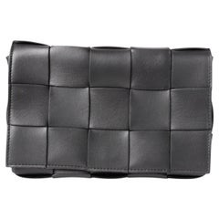 Bottega Veneta Kassette Klein Schwarz Leder