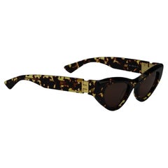 Bottega Veneta Cat Eye Tortoiseshell Acetate Sunglasses