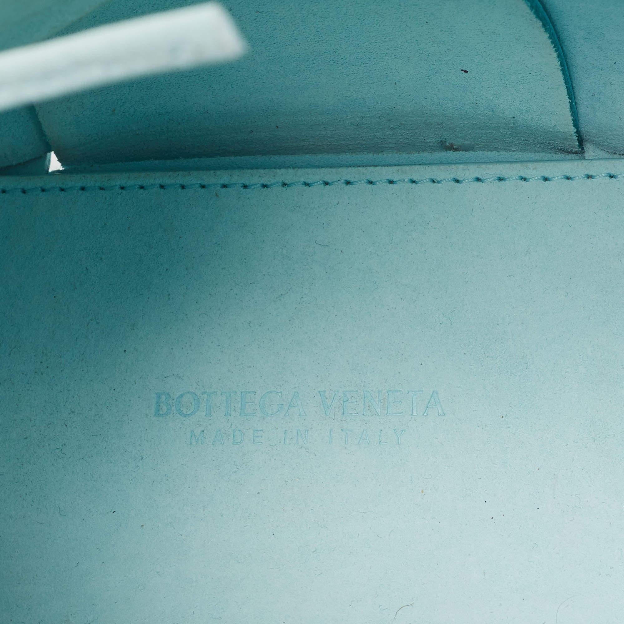 Bottega Veneta Celeste Blue Intrecciato Leather Arco Tote For Sale 6