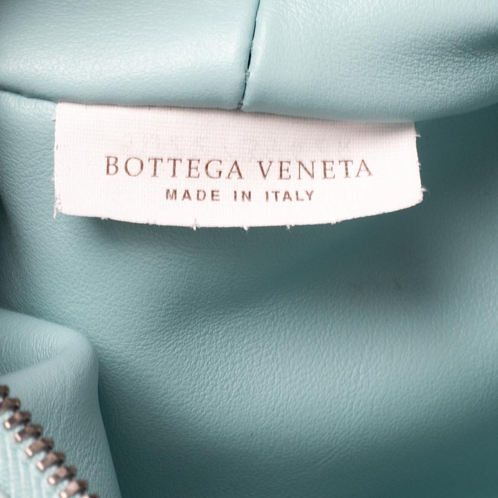 Bottega Veneta Celeste Blue Leather Double Knot Clutch 4