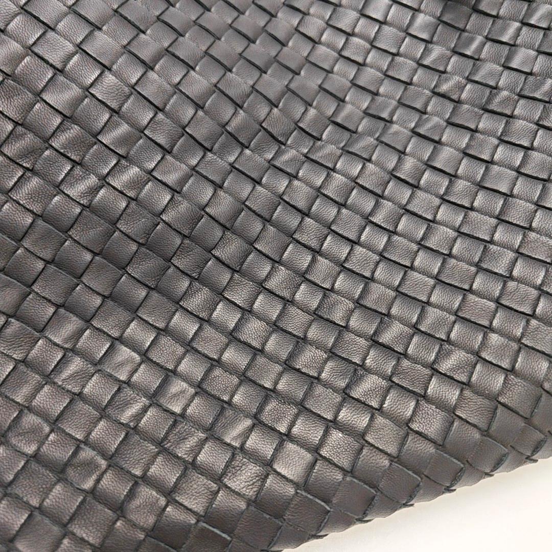 Bottega Veneta Cesta Shopper Tote Intrecciato Schwarz Leder Groß 50cm im Angebot 6