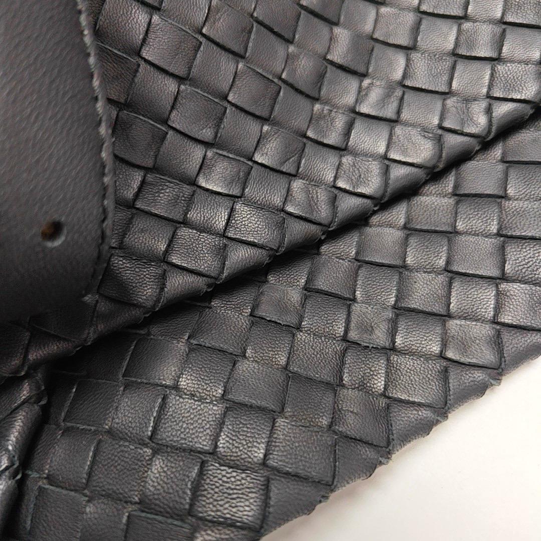Bottega Veneta Cesta Shopper Tote Intrecciato Schwarz Leder Groß 50cm im Angebot 7