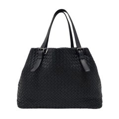 Bottega Veneta Cesta Shopper Tote Intrecciato Black Leather Large 50cm
