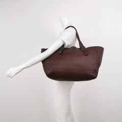 Bottega Veneta Cesta Shopper Tote Intrecciato Burgundy Leather Medium 40cm