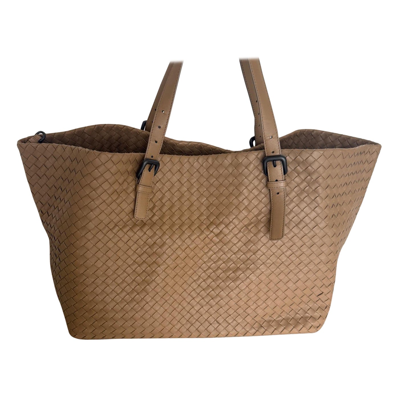 Bottega Veneta Cesta Shopper Tote Intrecciato Light Brown Leather Large 50cm
