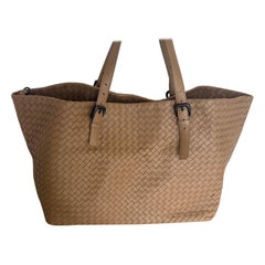 Bottega Veneta Cesta Shopper Tote Intrecciato Light Brown Leather Large 50cm