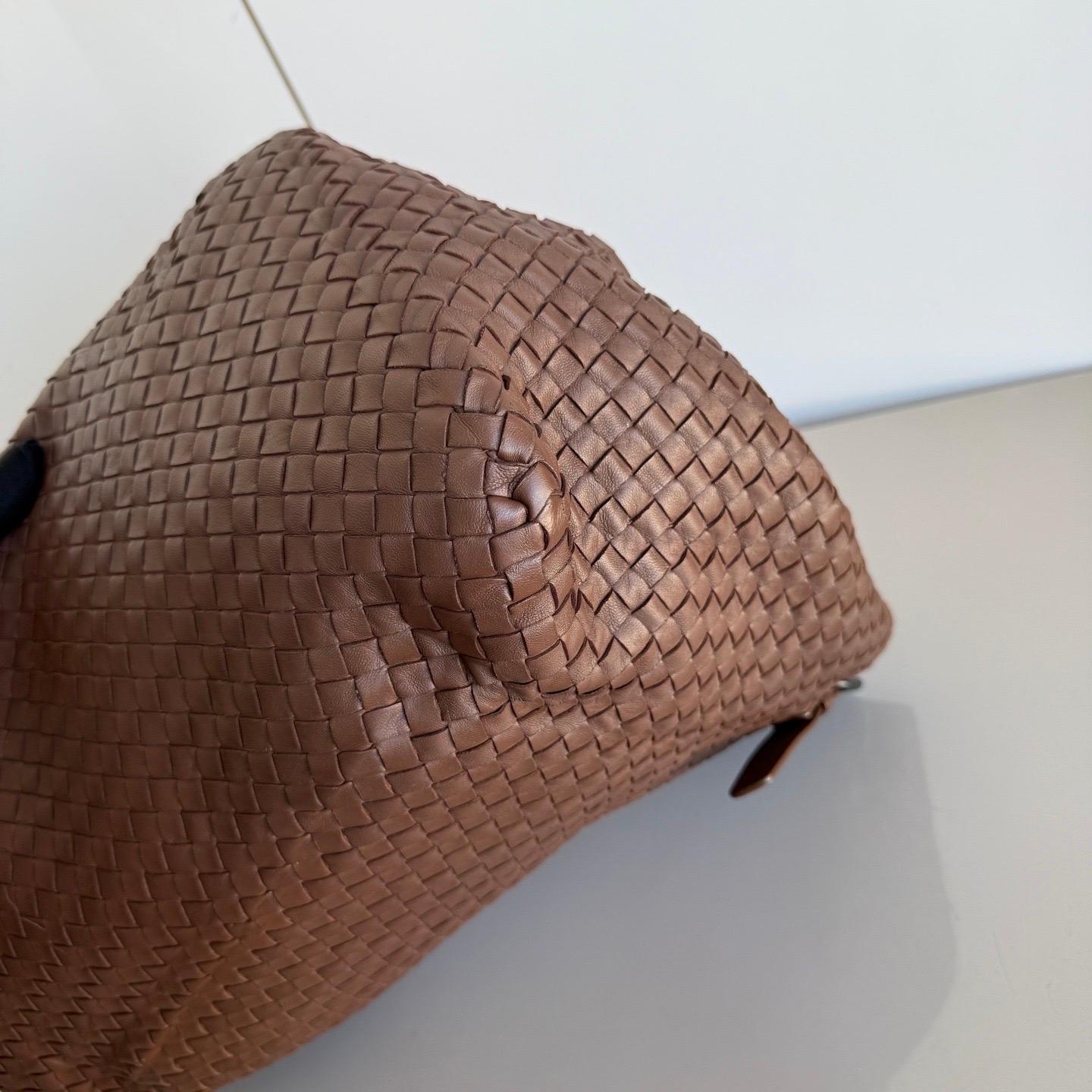 Bottega Veneta Cesta Shopper Tote Intrecciato Milk Chocolate Brown Leather Large 6