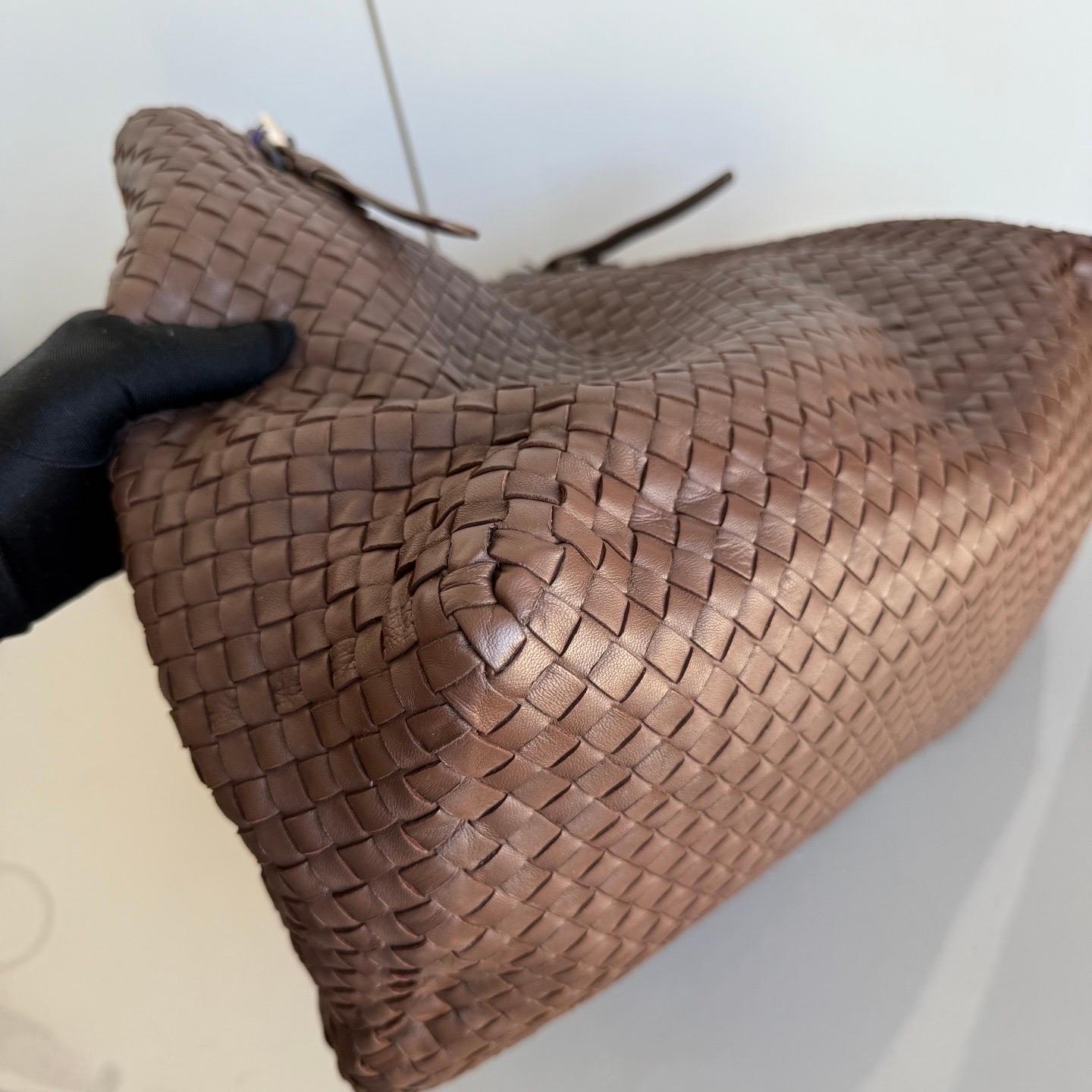 Bottega Veneta Cesta Shopper Tote Intrecciato Milk Chocolate Brown Leather Large 8