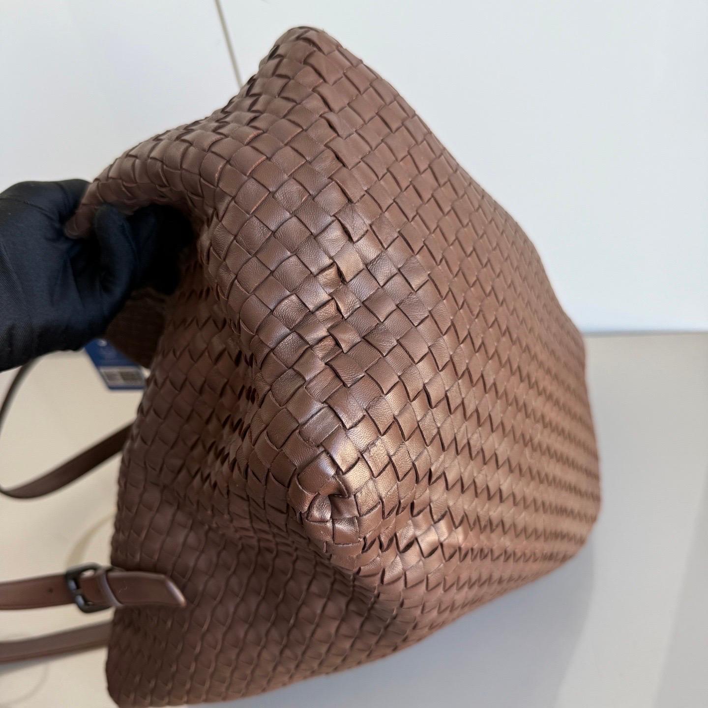 Bottega Veneta Cesta Shopper Tote Intrecciato Milk Chocolate Brown Leather Large 9