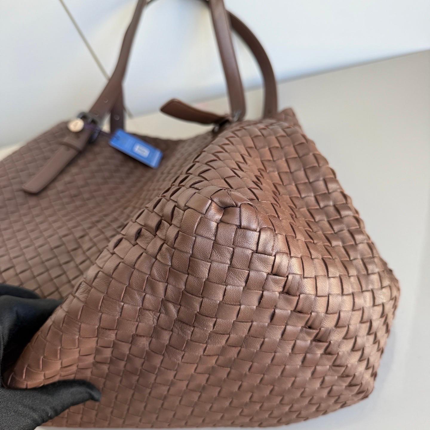 Bottega Veneta Cesta Shopper Tote Intrecciato Milk Chocolate Brown Leather Large 3