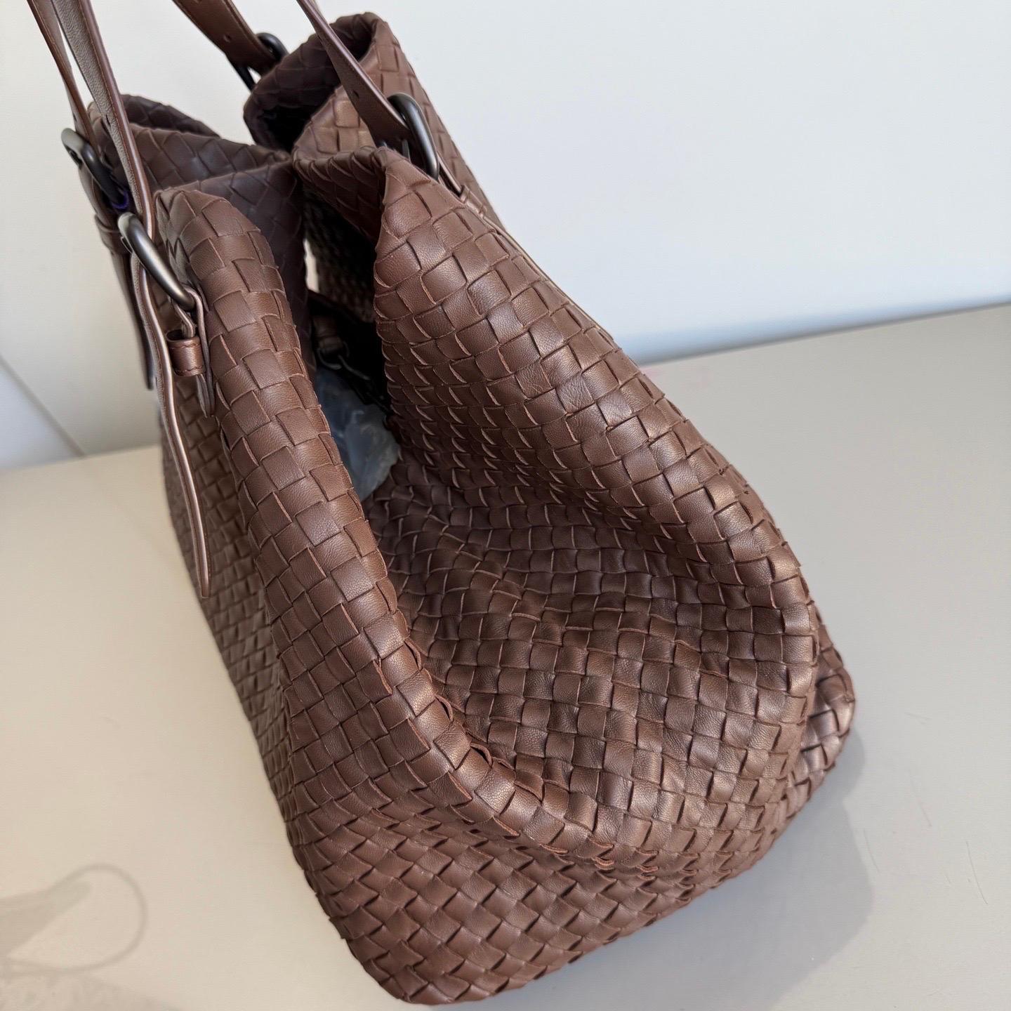 Bottega Veneta Cesta Shopper Tote Intrecciato Milk Chocolate Brown Leather Large 4