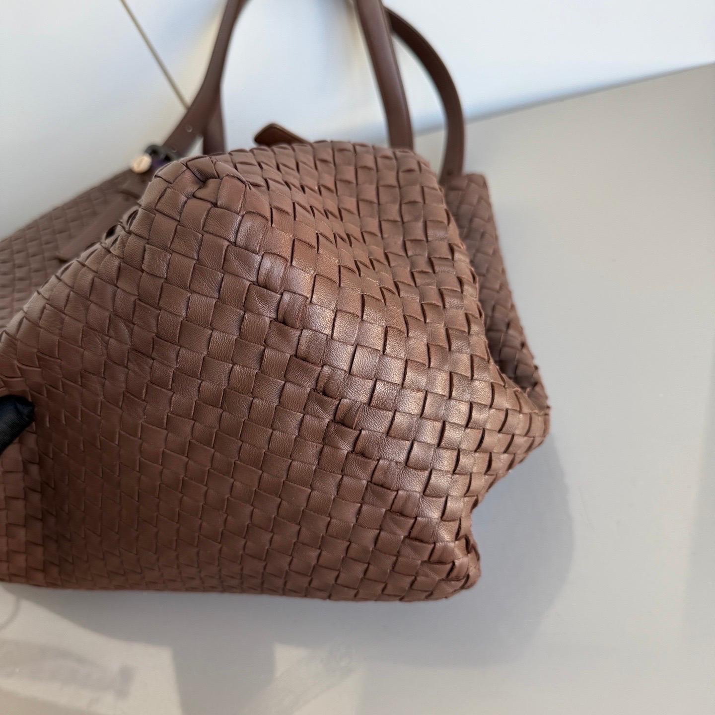 Bottega Veneta Cesta Shopper Tote Intrecciato Milk Chocolate Brown Leather Large 5