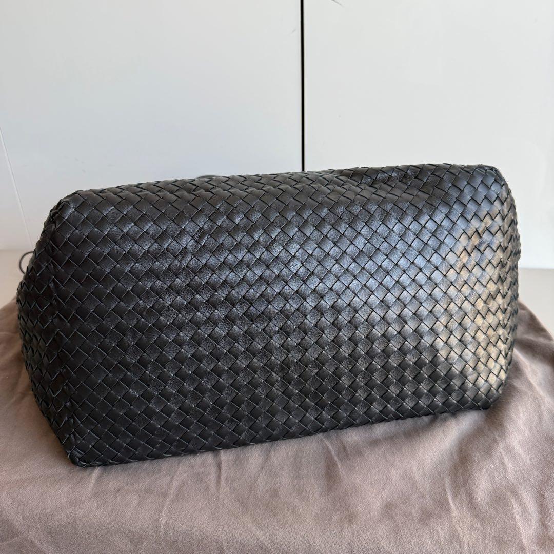 Women's Bottega Veneta Cesta Shopper Tote Nappa Intrecciato Leather Black Large