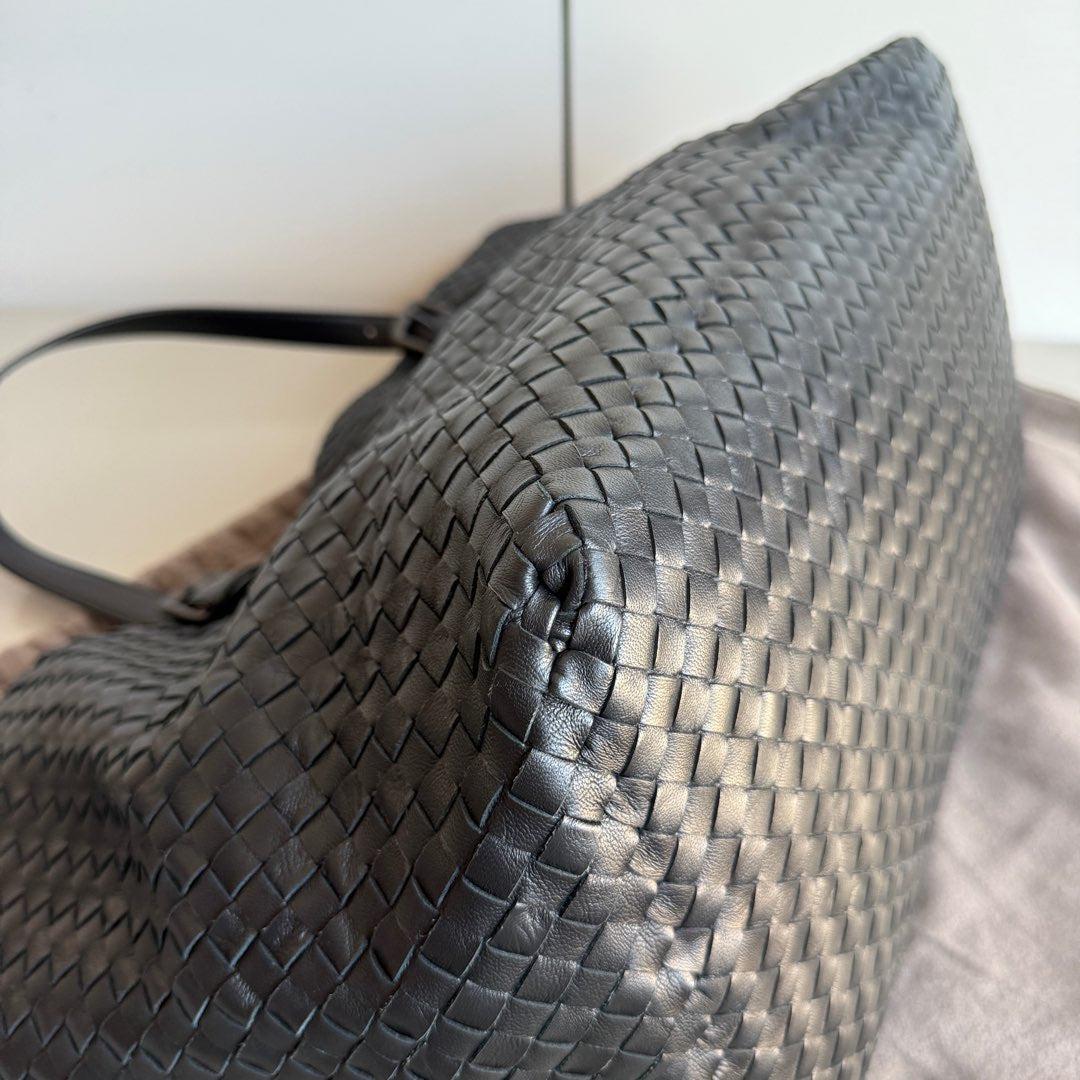 Bottega Veneta Cesta Shopper Tote Nappa Intrecciato Leather Black Large 1