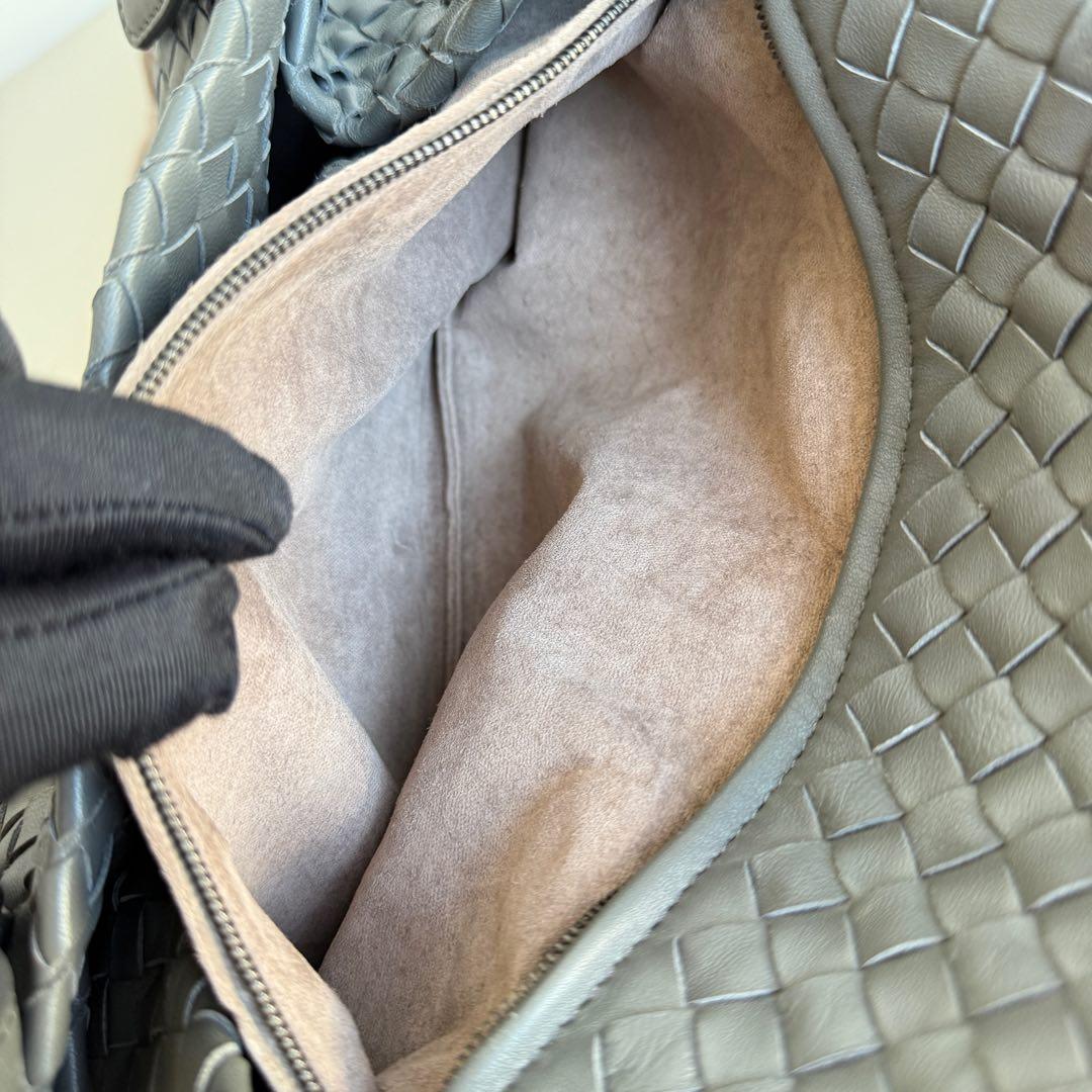 Bottega Veneta Cesta Shopper Tote Nappa Intrecciato Leather Grey Small 10