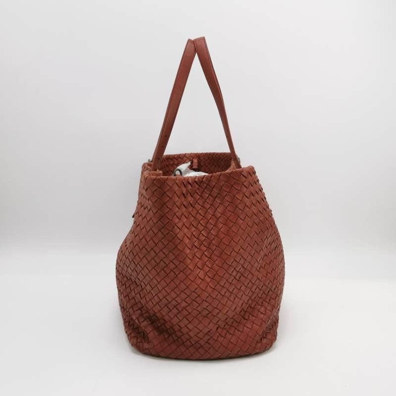 Brown Bottega Veneta Cesta Tote Nappa Intrecciato Leather Brick Red 37cm