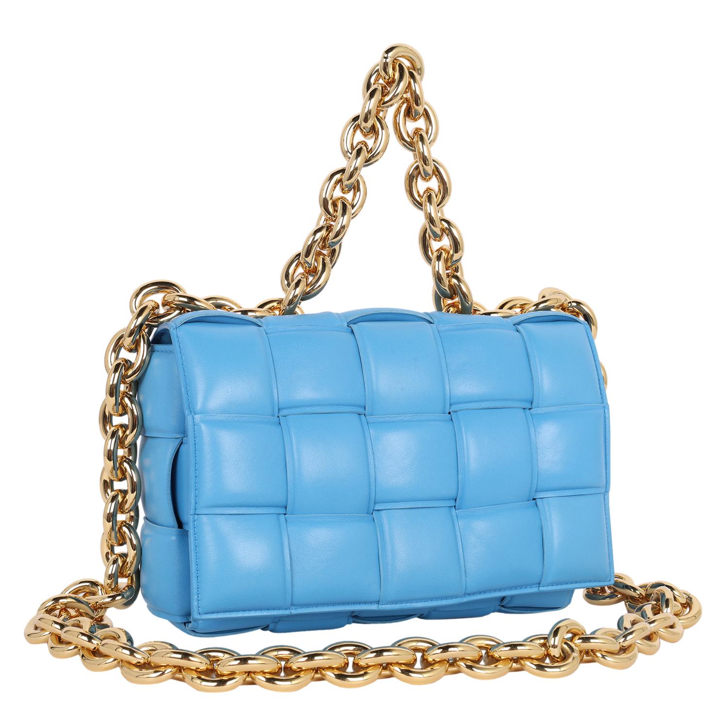 Bottega Veneta Chain Cassette CrossbodyBag Blue 6