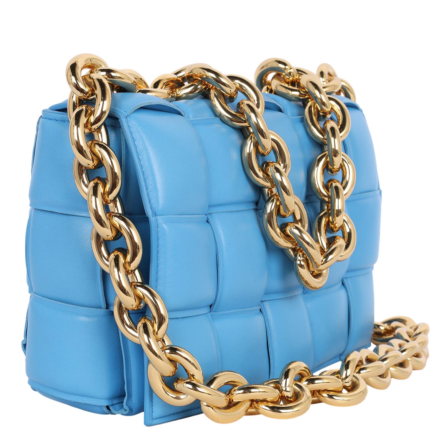 Women's Bottega Veneta Chain Cassette CrossbodyBag Blue