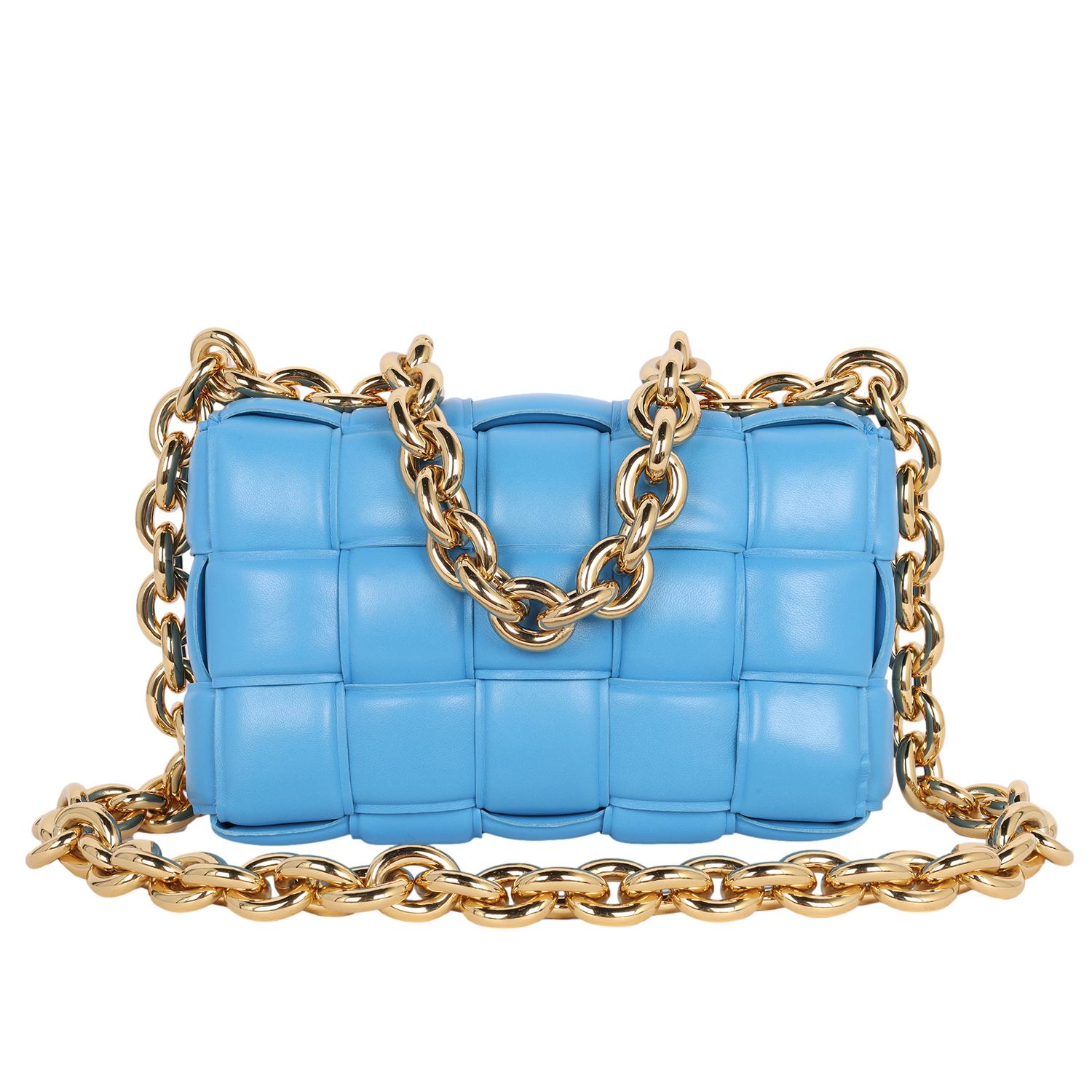 Bottega Veneta Chain Cassette CrossbodyBag Blue 2