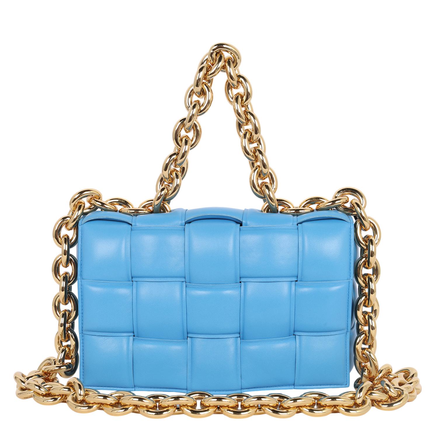 Bottega Veneta Chain Cassette CrossbodyBag Blue 3