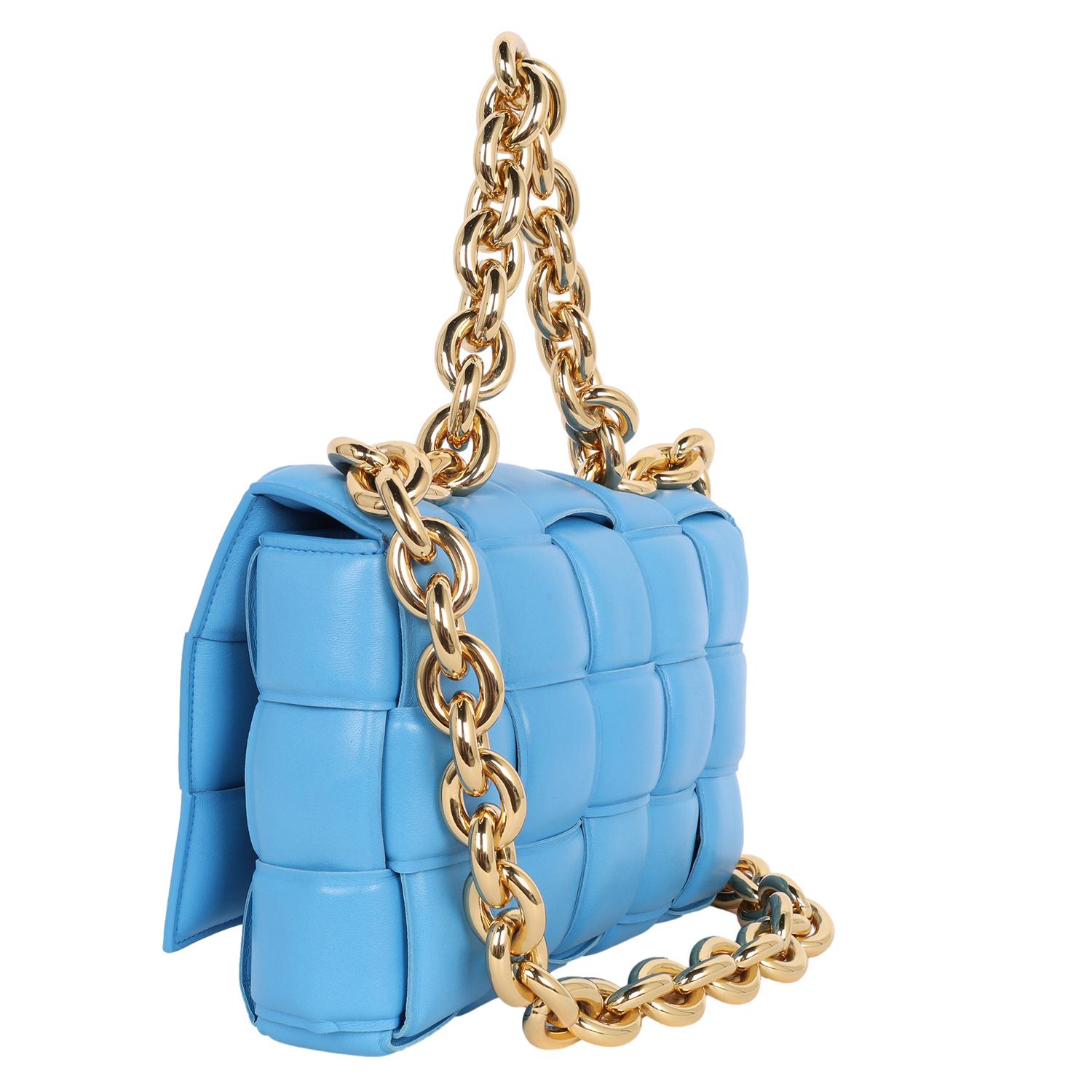 Bottega Veneta Chain Cassette CrossbodyBag Blue 4