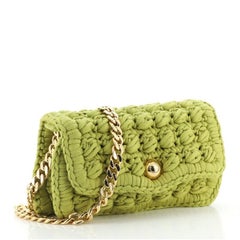 Bottega Veneta Chain Flap Shoulder Bag Crochet Jersey Medium