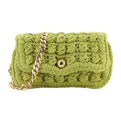 Bottega Veneta Chain Flap Shoulder Bag Crochet Jersey Medium