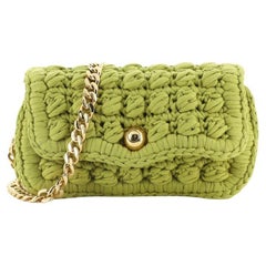 Bottega Veneta Chain Flap Shoulder Bag Crochet Jersey Medium