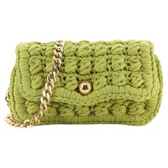 Bottega Veneta Chain Flap Shoulder Bag Crochet Jersey Medium